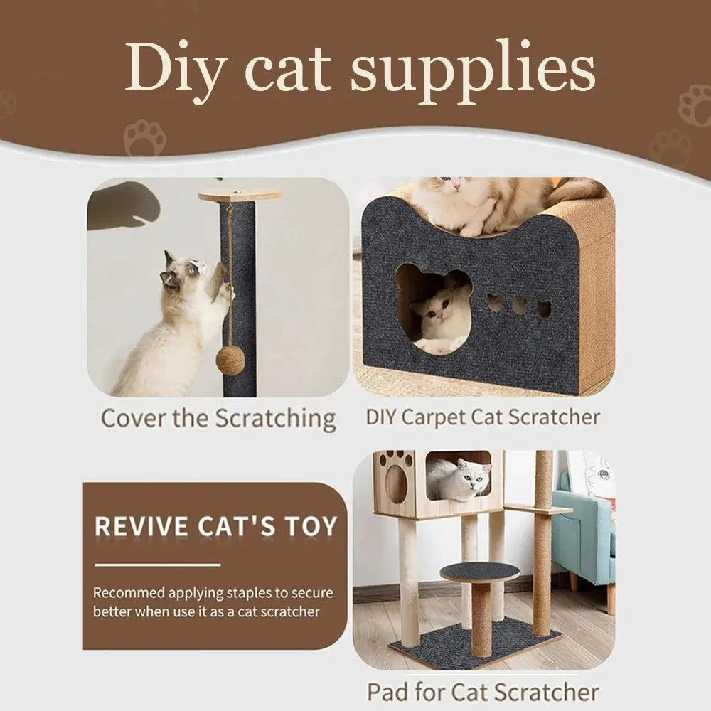 Cat Scratching Mat – Self-Adhesive Trimmable Carpet Furniture Protector