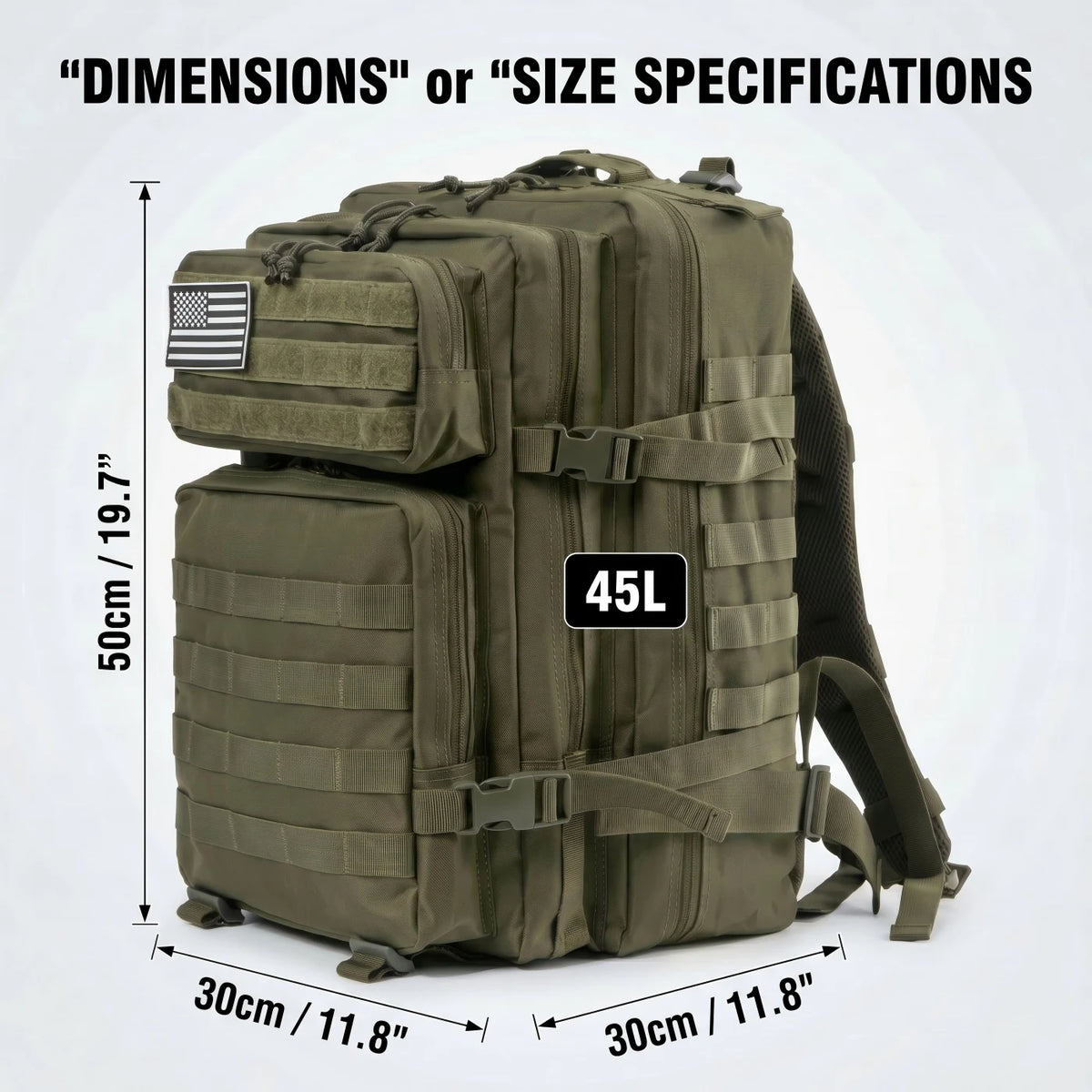 45L Tactical Backpack – MOLLE Large Capacity Camping & Travel Bag