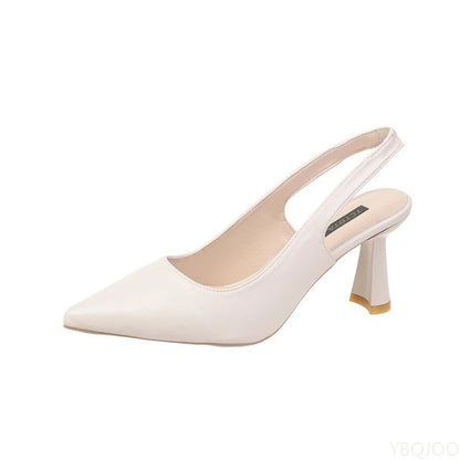 Pointed-Toe Slingback Kitten Heel Sandals for Women – Casual Elegant