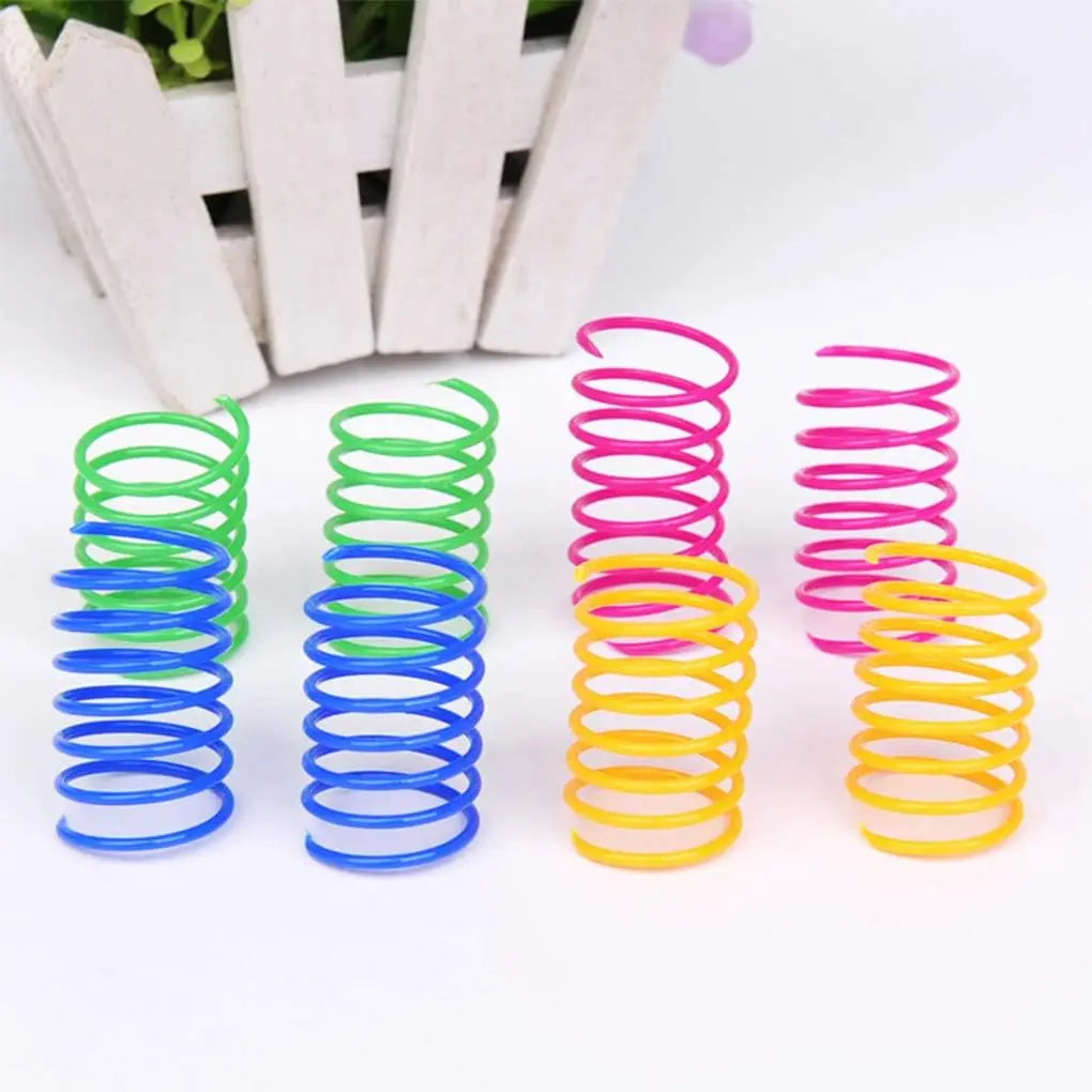 Cat Spring Toys – Colorful Plastic Coil Spiral Interactive Toy