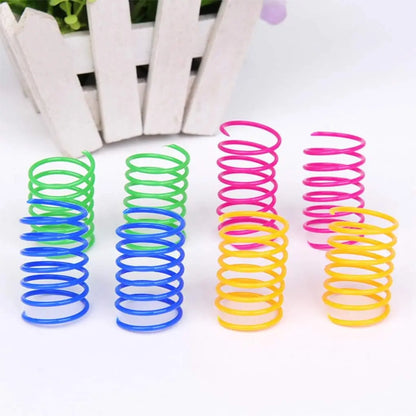 Cat Spring Toys – Colorful Plastic Coil Spiral Interactive Toy
