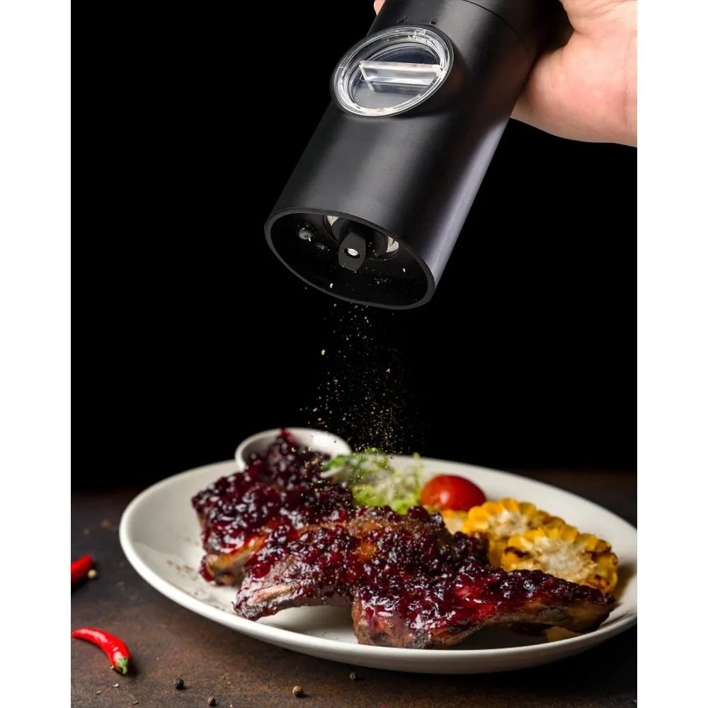 Electric Pepper & Salt Grinder Set – Battery Powered, Adjustable Coarseness