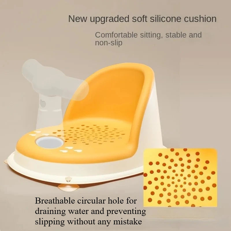 Baby Bath Seat with Suction Cups – Portable Infant Shower Chair for Newborns