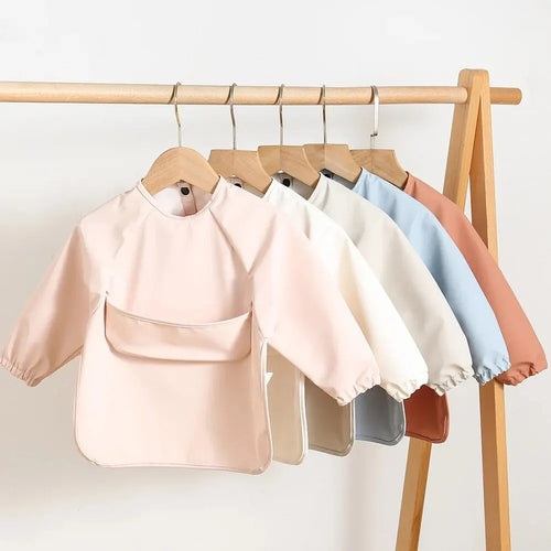 Kids Waterproof Long Sleeve Art Smock Bib Apron