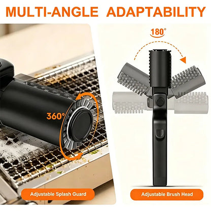 Electric BBQ Grill Brush – 180° Adjustable Head, 3-Speed
