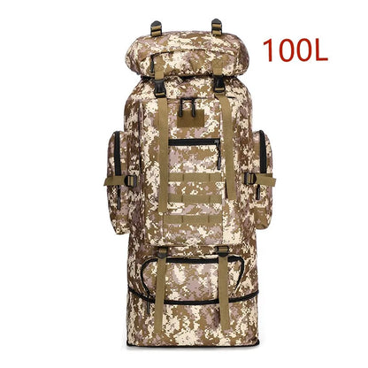 Large Tactical Mountaineering Backpack 80L/100L MOLLE Hiking Bag
