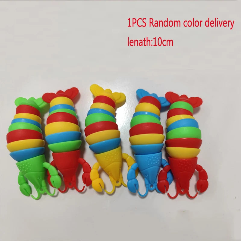 3D Slug Fidget Toy – Articulated Rainbow Caterpillar Sensory Toy