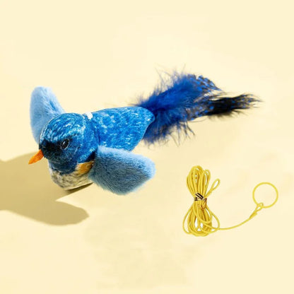 Electric Bird Cat Toy – Interactive Chirping Plush Bird with String