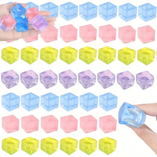 Mini Ice Cube Squishy Toys – 15-Pack Stress Relief Squeeze Blocks