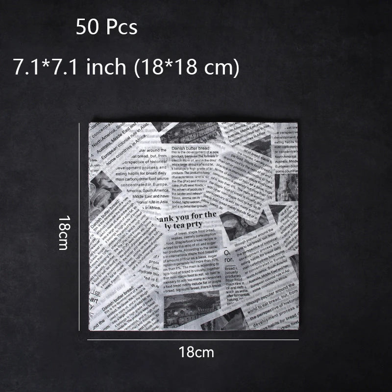 Oil-Absorbing Wax Paper Sheets – 50-Pack Food Basket Liner