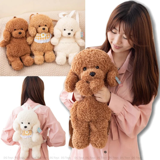 Plush Poodle Dog Backpack – Cute Stuffed Animal Bag for Girls