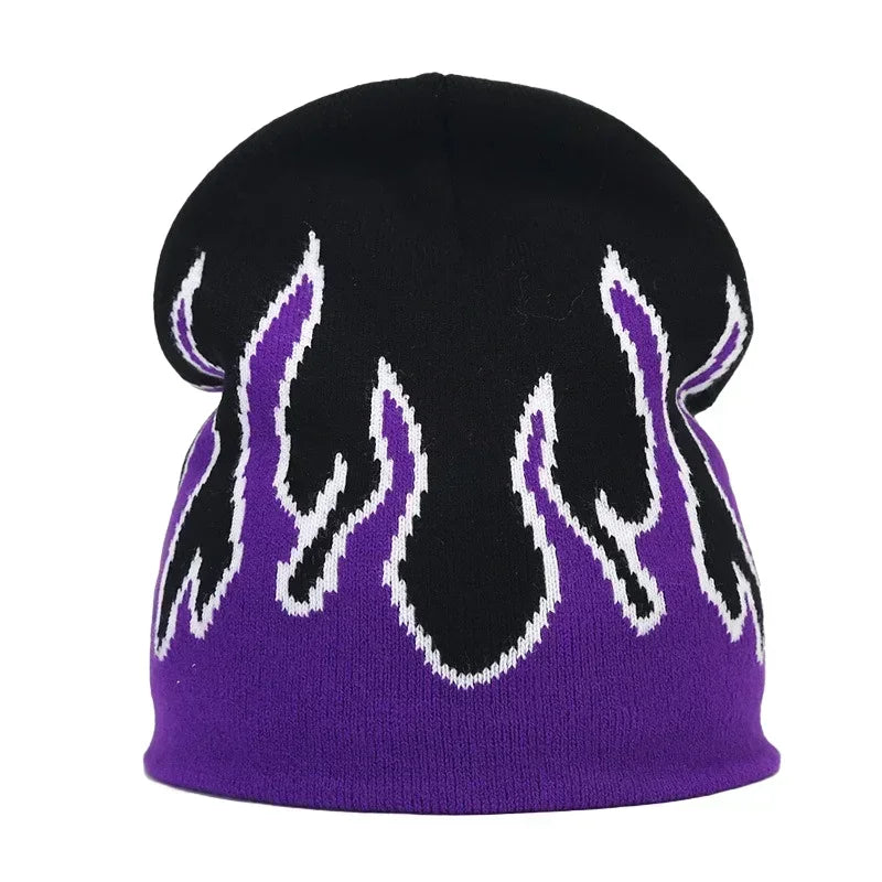 Y2K Letter Print Knit Beanie Hat – Unisex Winter Cap