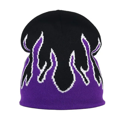 Y2K Letter Print Knit Beanie Hat – Unisex Winter Cap