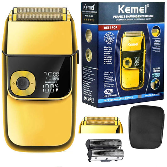 Kemei KM-2028 Professional Electric Foil Shaver Rechargeable Bald Head Razor