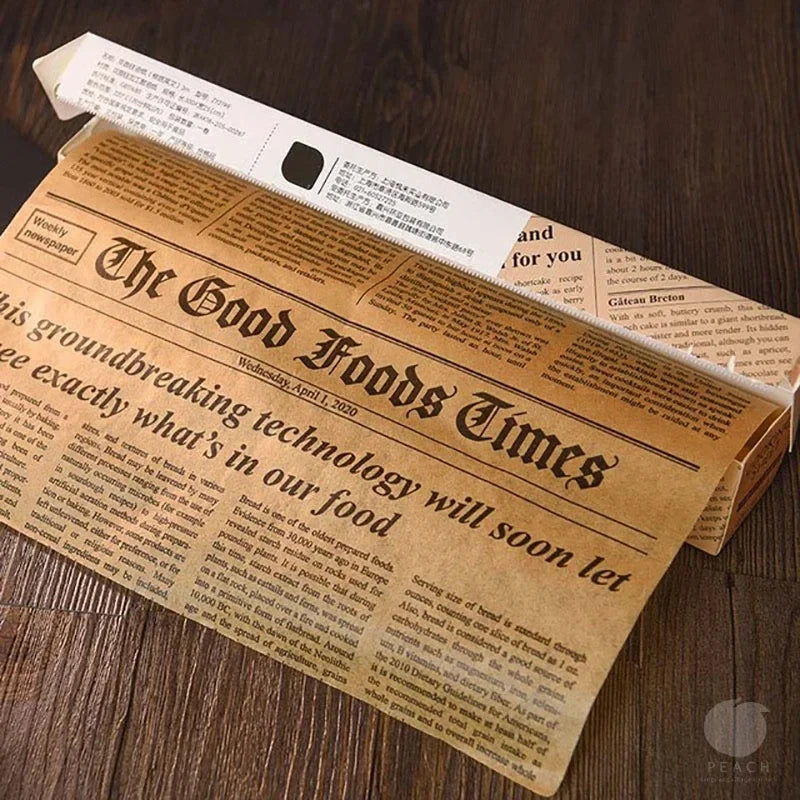 Retro Newspaper Print Food Wrapping Paper – Grease-Proof