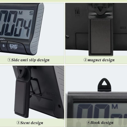 Digital Kitchen Timer with Loud Alarm & Magnetic Back – Cooking, Study & Classroom
