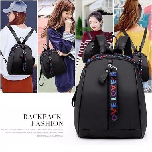 Women's Fashion Backpack – Casual Shoulder Bag with Love Detail