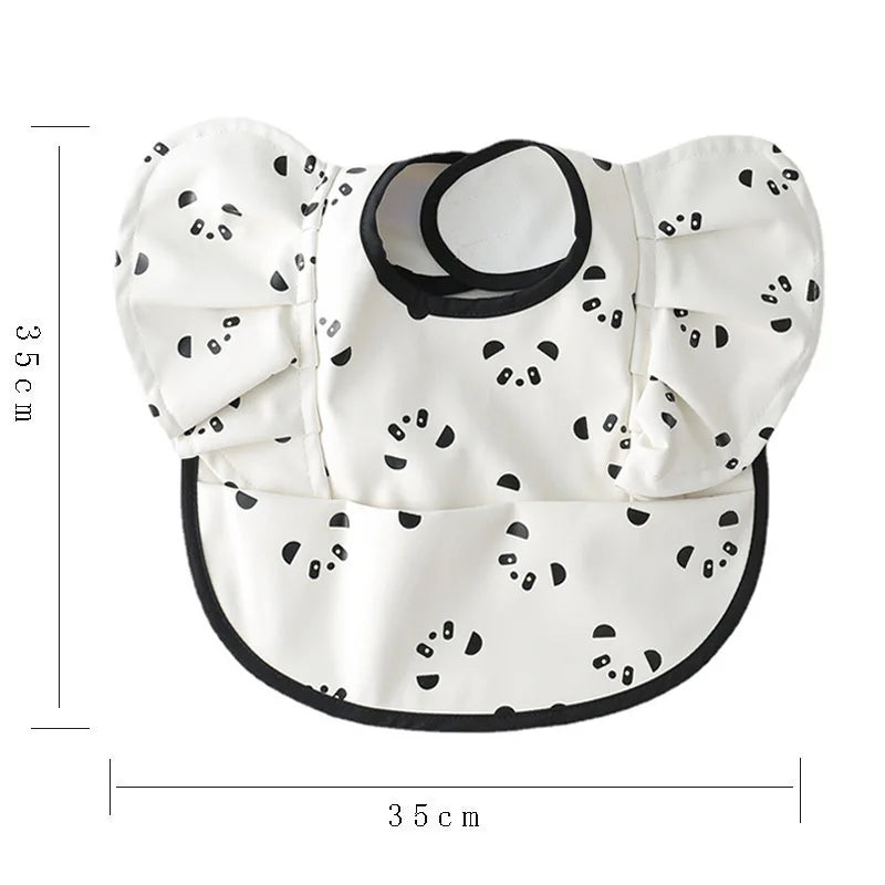 Waterproof Baby Bib with Pocket & Ruffle Sleeves
