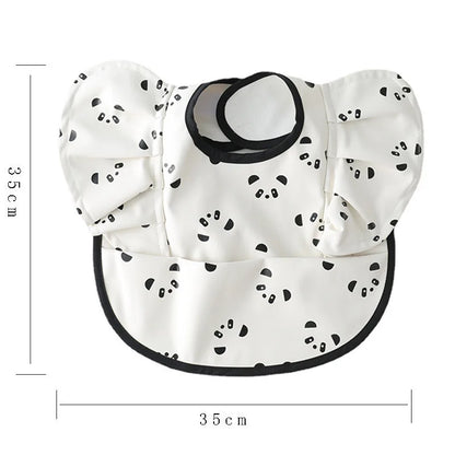 Waterproof Baby Bib with Pocket & Ruffle Sleeves