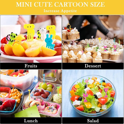 Kids Bento Food Picks Set – Cute Animal Forks & Lunch Accessories