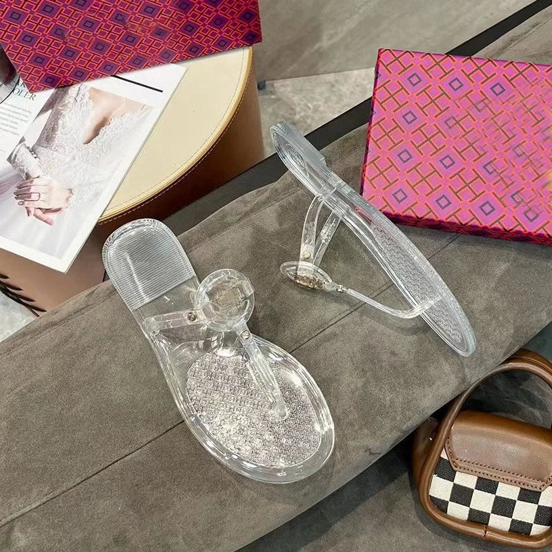 Women's Clear Jelly Flip Flops – Transparent Beach Sandals