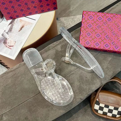 Women's Clear Jelly Flip Flops – Transparent Beach Sandals