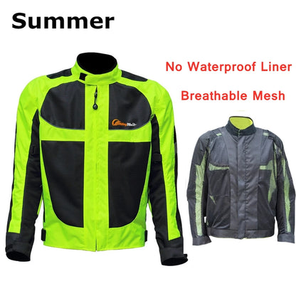 Breathable Motorcycle Jacket with Night Visibility & Armor – Unisex