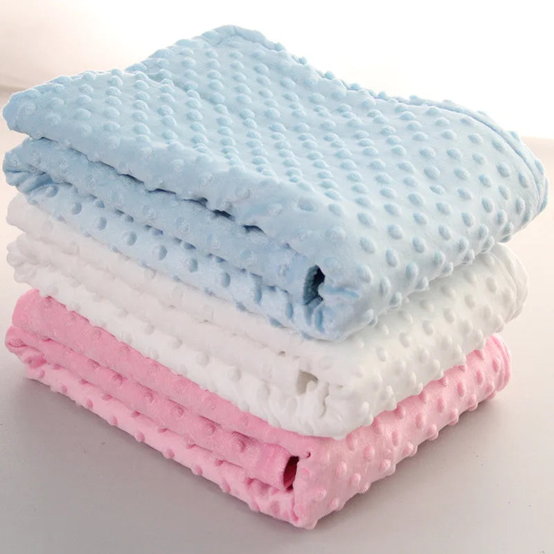 Baby Blanket Soft Minky Dot Fleece – Newborn Swaddle Wrap