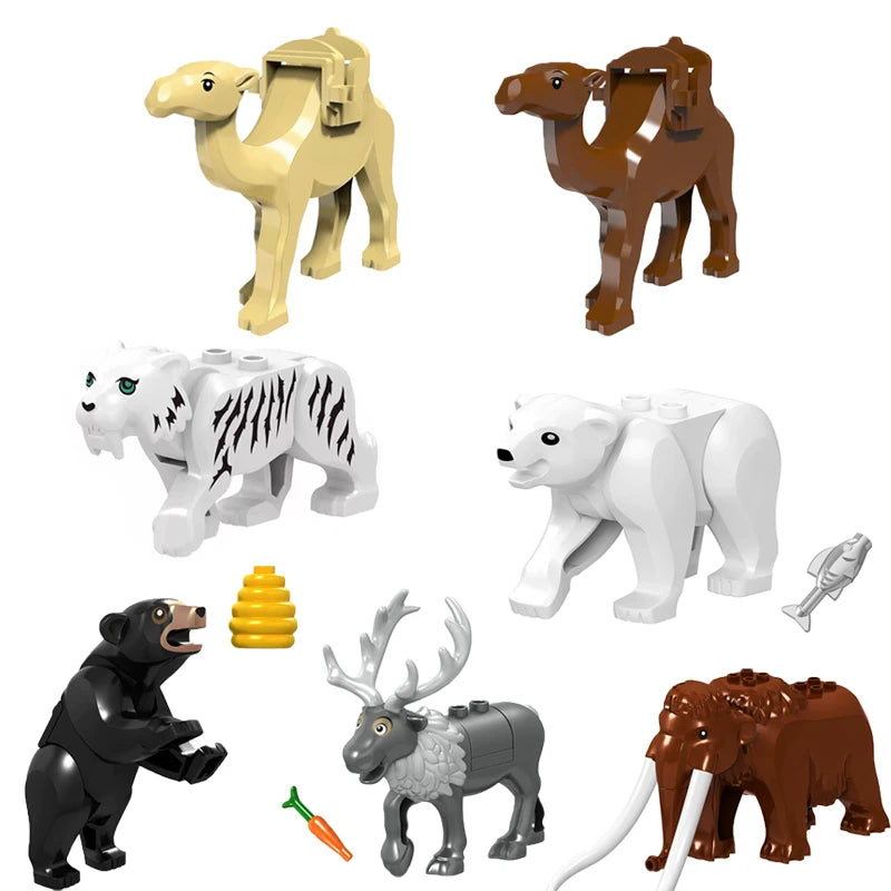 Animal Building Block Mini Figures – MOC Zoo & Farm Creatures Set for Kids