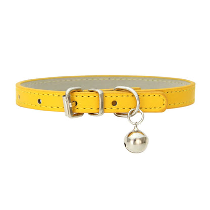 Adjustable PU Leather Cat Collar with Bell