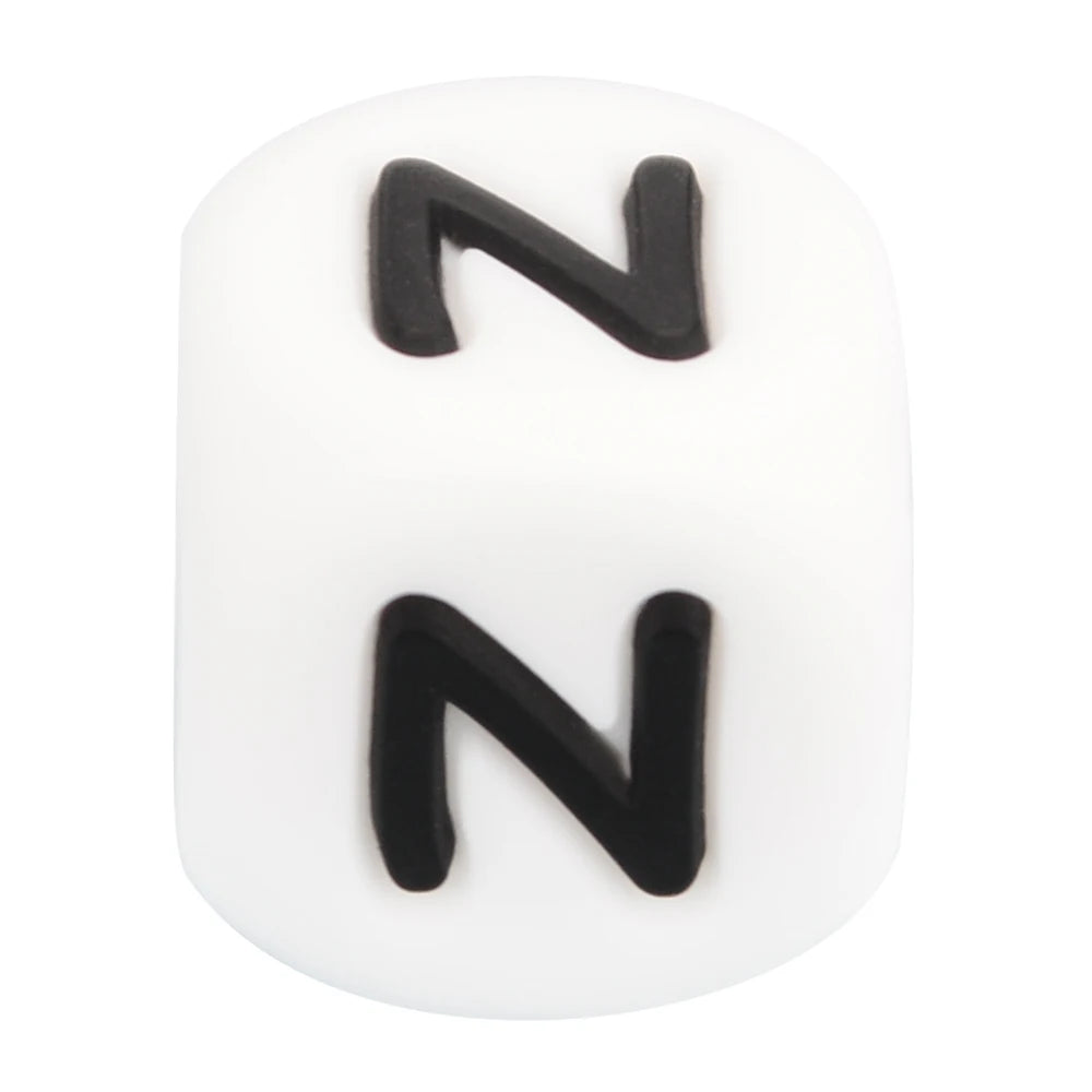 Silicone Alphabet Letter Beads 12mm – 40pcs Food Grade Teething
