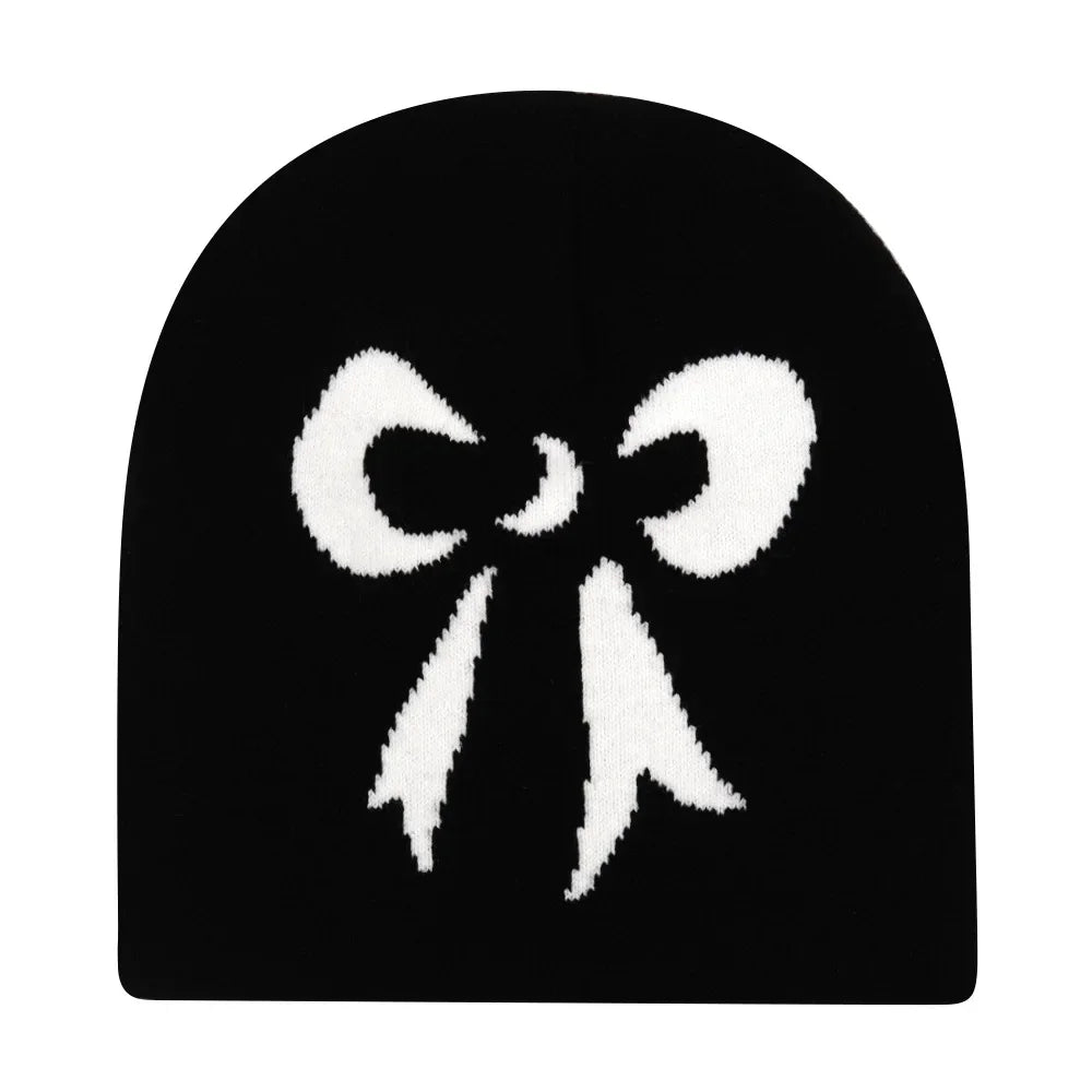 Y2K Letter Print Knit Beanie Hat – Unisex Winter Cap