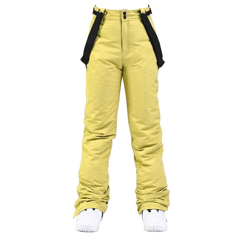 Waterproof Ski Pants with Suspenders – Windproof Snow Trousers