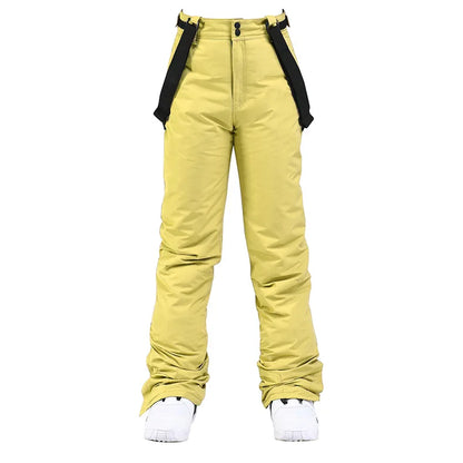 Waterproof Ski Pants with Suspenders – Windproof Snow Trousers