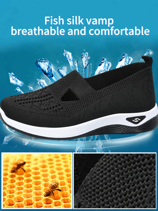 Women's Breathable Slip-On Sneakers – Lightweight Casual Shoes