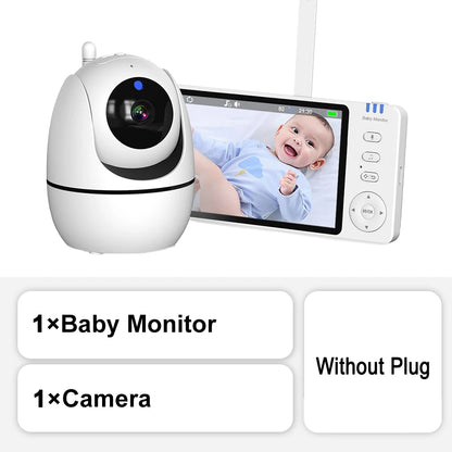 5-Inch PTZ Video Baby Monitor with Zoom & Night Vision
