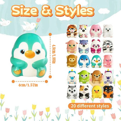 Kawaii Animal Squishy Toys Set - Slow Rising Stress Relief Squishies for Kids