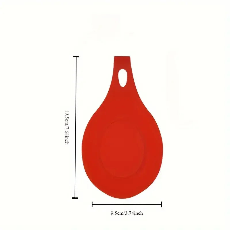 Silicone Spoon Rest - Heat-Resistant Kitchen Utensil Holder (Random Color)
