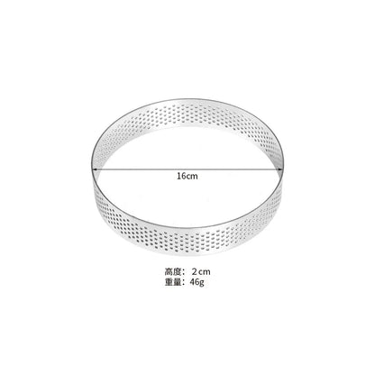 Stainless Steel Perforated Tart Ring Mold – Round Pastry & Mousse Cake Circle