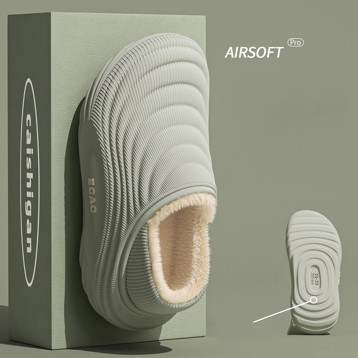 Waterproof Closed-Toe Slippers – Fleece-Lined, Non-Slip
