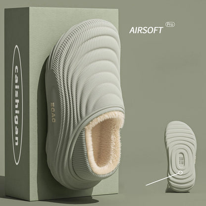 Waterproof Closed-Toe Slippers – Fleece-Lined, Non-Slip