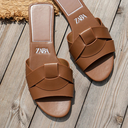 Women's Flat Slide Sandals Woven Strap Open Toe Summer Shoes