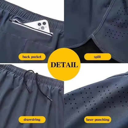 Men's Reflective Running Shorts – Double-Layer Quick-Dry Training Shorts