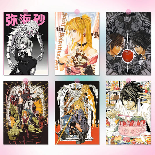 Death Note Anime Canvas Poster - L, Light Yagami & Misa Amane Wall Art