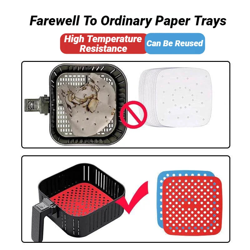 Silicone Air Fryer Liner Reusable Non-Stick Mat 7.5"
