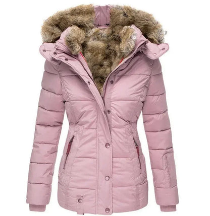 Women's Quilted Puffer Parka – Faux Fur Hood Winter Coat