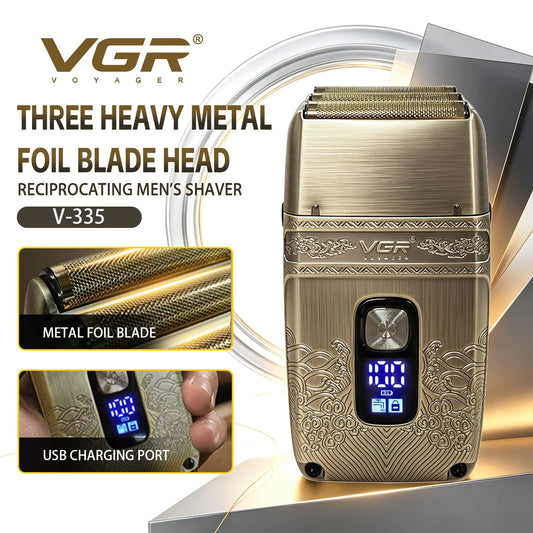 VGR Professional Electric Shaver Waterproof Foil Razor with Digital Display