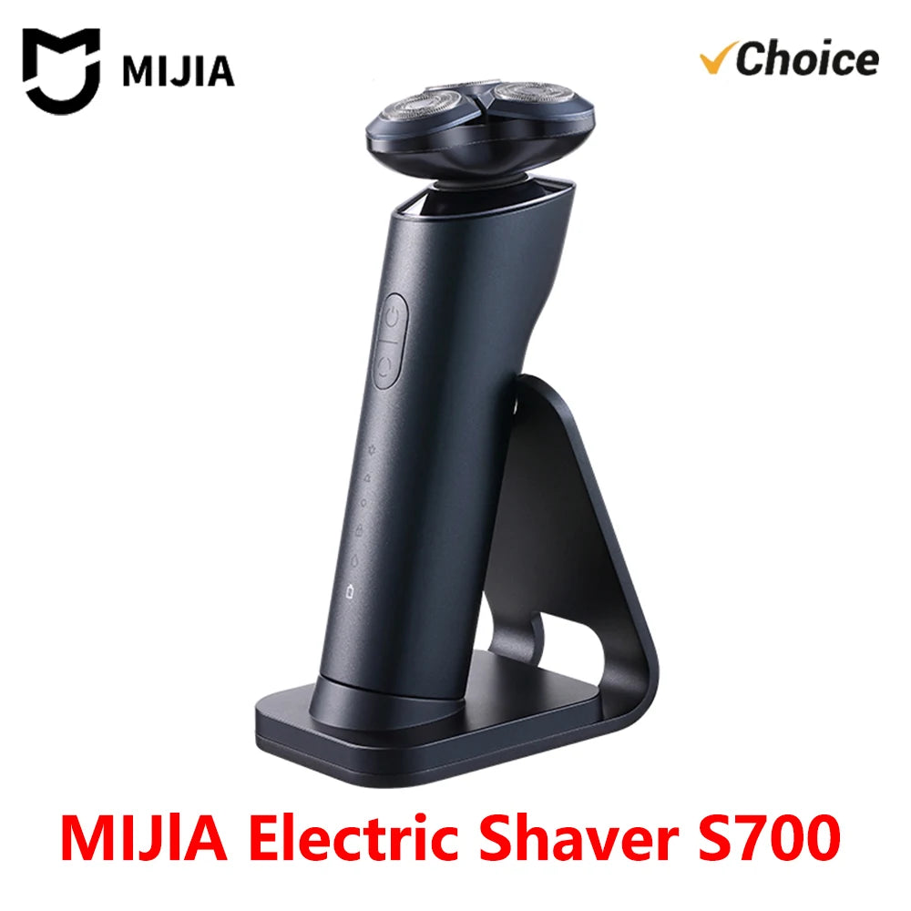 Mijia S700 Electric Shaver for Men – 3-Head Rotary Razor with Charging Stand