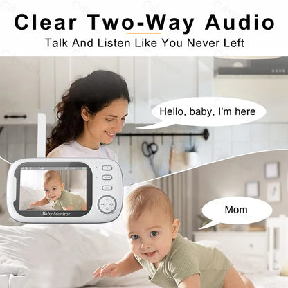 Wireless Video Baby Monitor with 3.5" Screen, Night Vision & 2-Way Audio