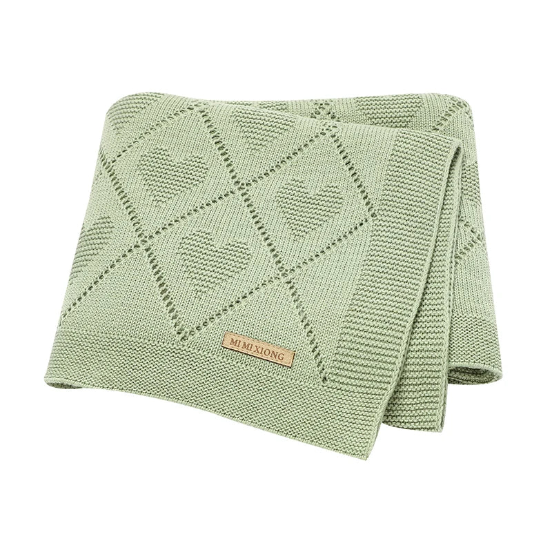 Baby Knit Blanket Super Soft Cotton Swaddle Wrap 90x70cm